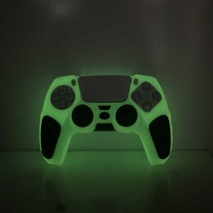 روکش دسته PS5 ضد لغزش شب نما رنگ سفید (ژله ای) مشکی