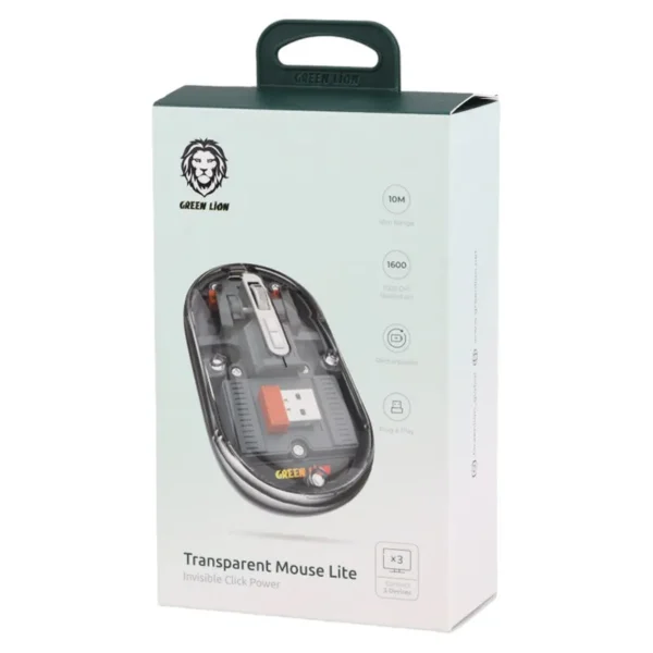 موس بی سیم گرین لاین مدل Transparent Mouse Lite GL-RM6 - تصویر 9
