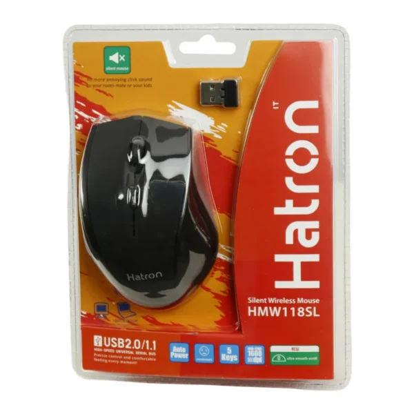 موس بی‌ سیم هترون مدل HMW118SL بی صدا - تصویر 3