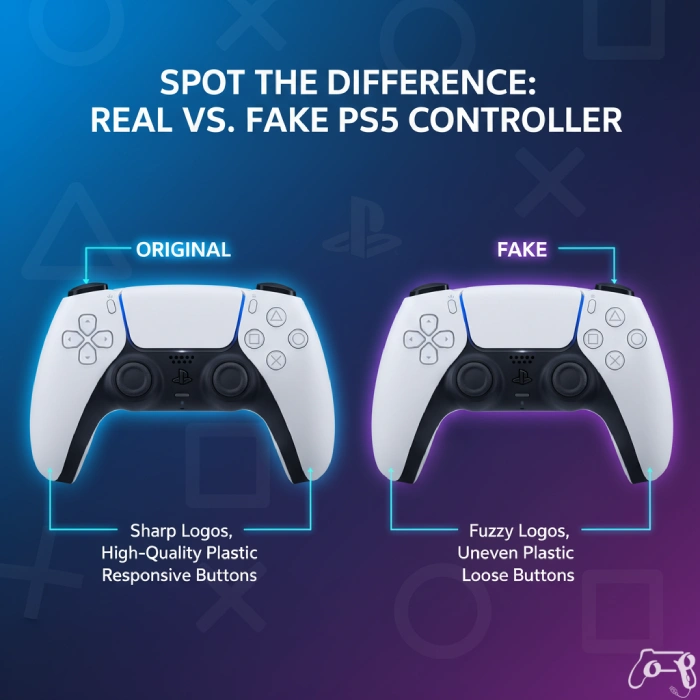 فرق دسته PS5 اصل و فیک