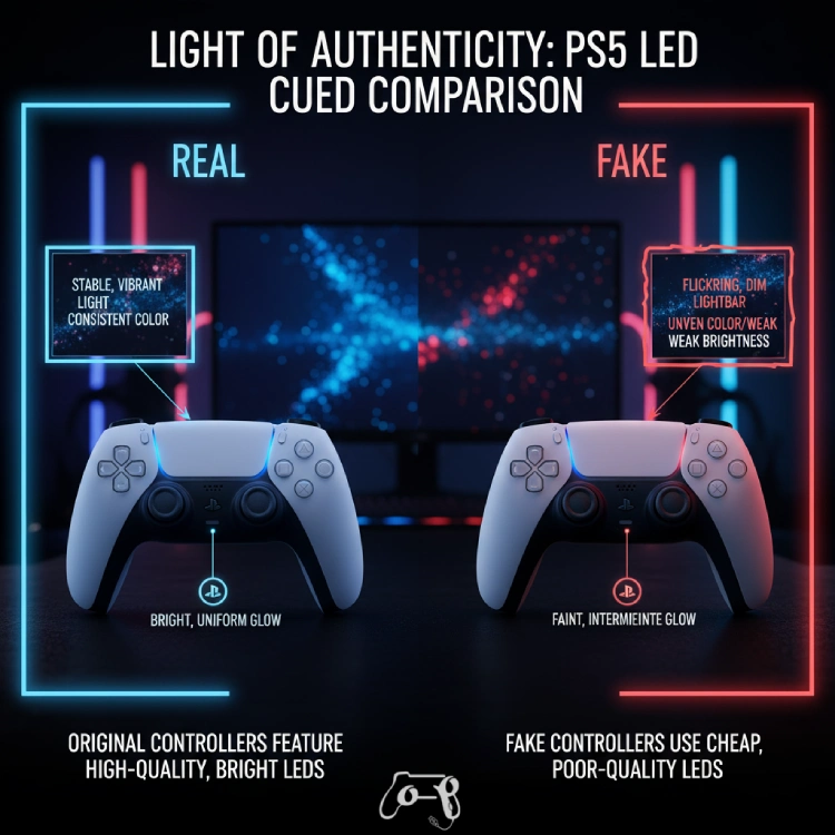 فرق دسته PS5 اصل و فیک