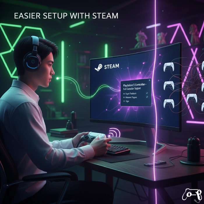 اتصال دسته ps5 به کامپیوتر از طریق استیم