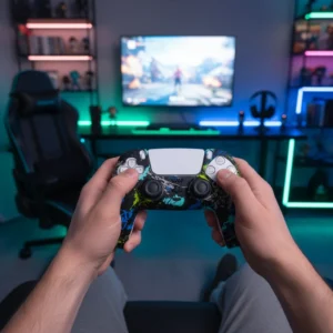 روکش دسته PS5 مشکی طرحدار