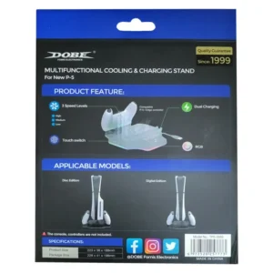 پایه فن و شارژر دسته PS5 اسلیم دابی مدل TP5-3583